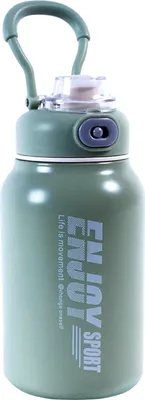 Produktbild von Grüne Edelstahl Thermoskanne 800 ml doppelwandig Vakuum isoliert 12h heiß/kalt