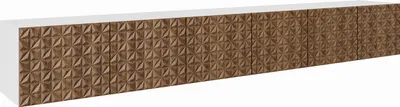Produktbild von MEBLINI TV-Schrank 300cm Lang - Fernsehschrank - TV Lowboard Industrial - Unterschrank für Fernseher - TV-Unterschrank - TV-Schrank - Hängeschrank - CALIO - 300x40x41cm - Weiß Matt/Catania Eiche