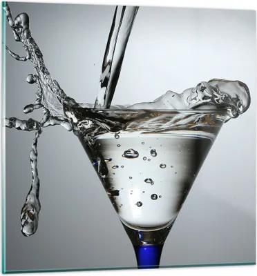 Produktbild von Bilder auf glas - Glas Wasser Mineralwasser Blasen - 60x60cm - Glasbilder - Wandbilder - Kunstdruck - zum Aufhängen bereit - Wanddekoration aus Glas - Glas Bilder - Wandbild auf Glas - GAC60x60-0388