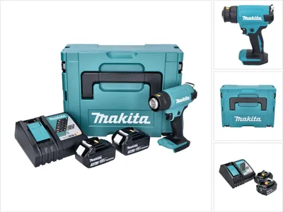 Zdjęcie produktu dla Akumulatorowy pistolet na gorące powietrze Makita DHG 180 RFJ 18 V 550 °C + 2x akumulator 3,0 Ah + ładowarka + walizka Makpac