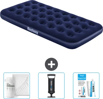 Produktbild von Bestway Luftmatratze – 1 Person – 99 x 188 x 22 cm – Blau – im Lieferumfang enthalten Zubehör