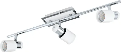Produktbild von EGLO LED Deckenlampe Davida, 3 flammige Deckenleuchte, Deckenspot aus Metall in Chrom, Weiß, Wohnzimmerlampe, Spots inkl. GU10 Leuchtmittel, warmweiß