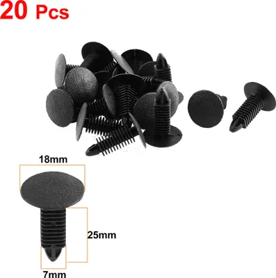 Produktbild von 20 Stücke Kunststoff Türverkleidungs Hauben Befestigungsclip schwarz für 7mm Loch