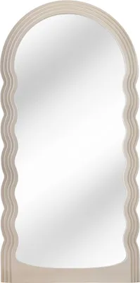 Produktbild von cagü: Art-Deco-Design Wandspiegel PORTE Pastell-Greige Wellenform Rundbogen Fensteroptik 160cm x 80cm