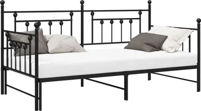 Immagine prodotto di Struttura per letto di giorno Nero 90 x 200 cm Acciaio