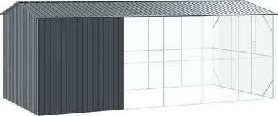 Produktbild von Voliere mit Erweiterung Anthrazit 310x640x247 cm Stahl, Vogelkäfige DesignMöbel Neu