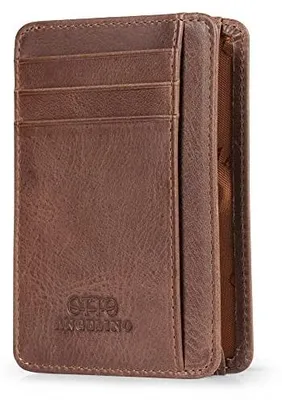 Image de Porte-cartes en cuir véritable pour hommes, avec protection RFID