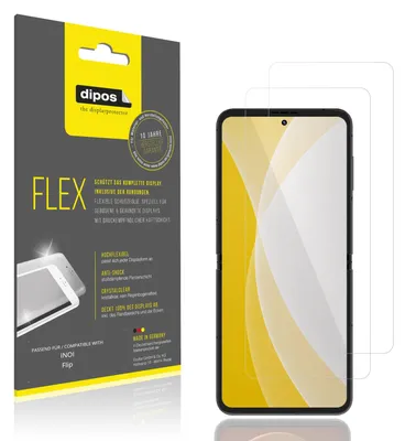 Produktbild von 2x Schutzfolie für INOI Flip Folie, 100% Displayabdeckung, dipos Flex