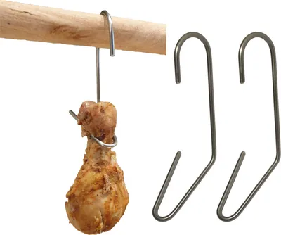 Produktbild von Haken zum Räuchern von Hühnchen x 5 - Räucherhaken für Hähnchenschenkel, Keulen, Flügel, Fleischhaken