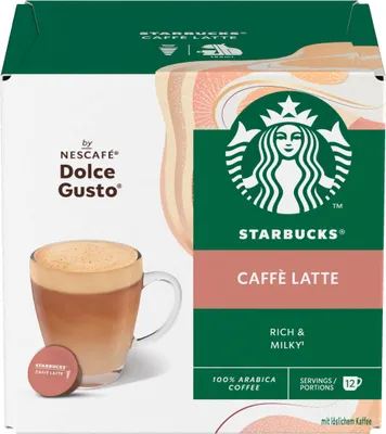 Zdjęcie produktu dla Starbucks Caffe Latte by Nescafe Dolce Gusto 12 Kapseln Packung 121,2g