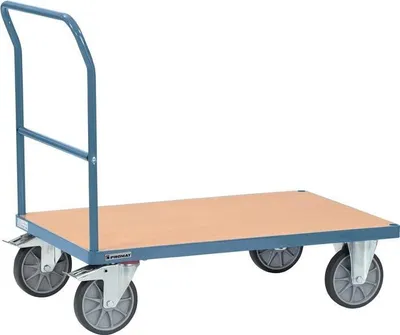 Produktbild von Plattformwagen Ladeflchen L1200xB800 mm Stahlrohr taubenblau, RAL 5014 Trgf. 600 kg