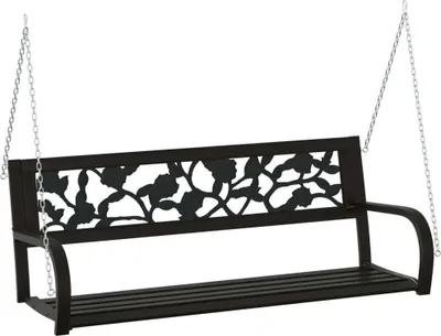 Zdjęcie produktu dla Huśtawka ogrodowa, 125 cm, stal i plastik, czarna