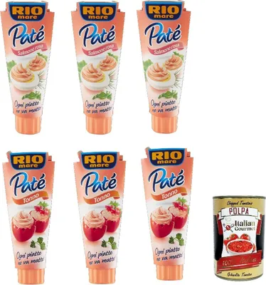 Produktbild von Rio Mare Patè Testpaket Tonno und Tonno Salmone rosa Lachs Thunfischcreme 6x 100g Streichfähige