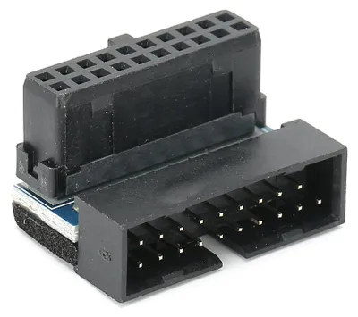 Image de PH19-A Carte mère pour ordinateur de bureau - Adaptateur USB 3.0 avec prise coudée à 90 degrés
