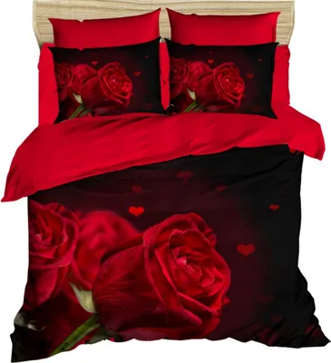Image de L'Essentiel Linge de Maison, 215, King-Size-Bettbezug-Set (FR), 100 % POLYESTER-MICROSATIN, Rot, 240 x 220 cm