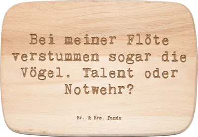 Produktbild von Mr. & Mrs. Panda Frühstücksbrettchen Spruch Besondere Flöte - Transparent - Geschenk, Musik, brotzeitbrettchen, Musikinstrument, Lernen, Holzbrettchen, Holzbrett, Musiker