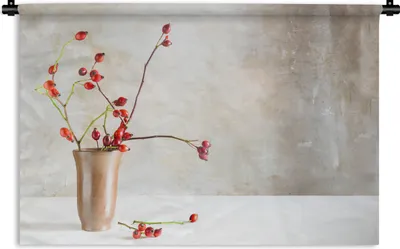 Produktbild von MuchoWow® Wandteppich Wandbehang Hagebutte - Stilleben - Rot 120x80 cm Tapisserie Dekoration Wandtuch - Wanddekorationen - Wandtücher