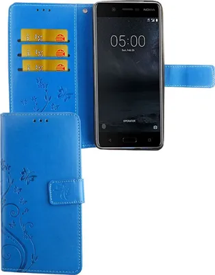 Produktbild von Handyhülle für Nokia 5.1 / Nokia 5 2018 Tasche Wallet Schutz Cover Etuis Blau