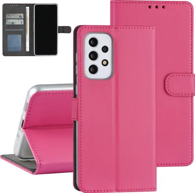 Produktbild von Samsung Galaxy A33 5G Case - Card holder for 3 cards - Magnetic closure - Hot Pink