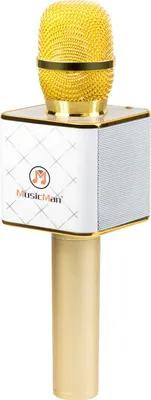 Productafbeelding van MusicMan BT-X31, Microfoon voor karaoke, Draadloos, Bluetooth, 2400 MHz, Goud, Wit, 6 W