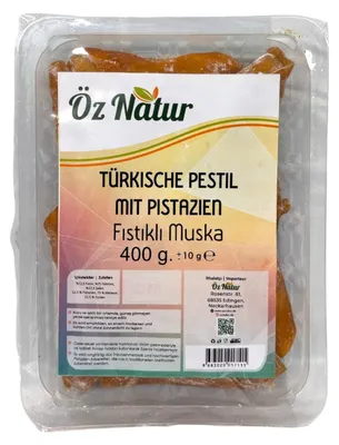 Zdjęcie produktu dla Öz Natur | Turecka muska pestil z pistacjami 400 g