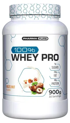 Image de Whey protéine - Pharmapure - 100% Whey Pro (900g) - Saveur Hazelnut