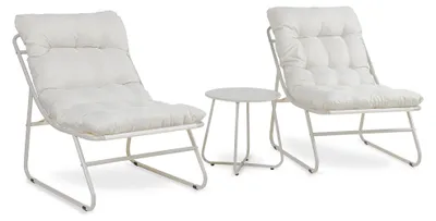 Produktbild von Loungeset 'Malmö' 3-tlg. outdoor Couchtisch mit 2 Sesseln Kissen Metall Beige
