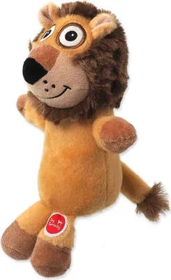 Produktbild von Dog Fantasy Silent Squeak Spielzeug Löwe orange 23cm