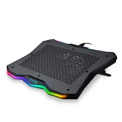 Produktbild von KLIM Rainbow + Laptop-Kühler mit RGB-Beleuchtung + 11" - 17" + Spiele-Laptop-Kühler für den Schreibtisch + USB Lüfter + stabile und robuste Aluminiumkonstruktion + Kompatibel mit Mac & PS4 + NEU 2021