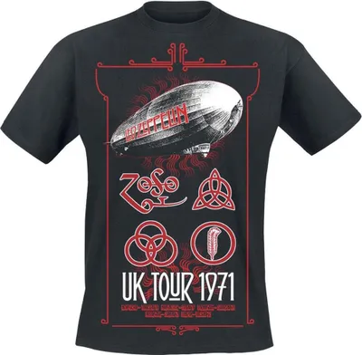Obrázek produktu pro Led Zeppelin - tričko "UK Tour '71" pro muže/dámy Uni RO927 (XL) (černá)