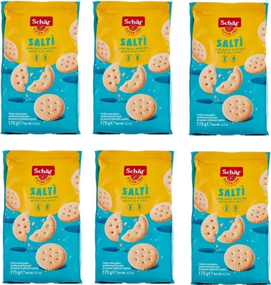 Produktbild von 6x Schär Gluten Free Saltì snack leicht gesalzene Cracker glutenfrei kekse 175g glutenfreies Produkt