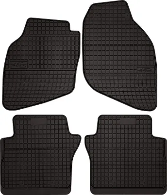 Produktbild von Gummifußmatten passend für Honda Jazz II (Schrägheck, Bj. 2002-2008) – schwarz, passgenau, mit Befestigungen set 4 Stk. - Gummi-Automatten