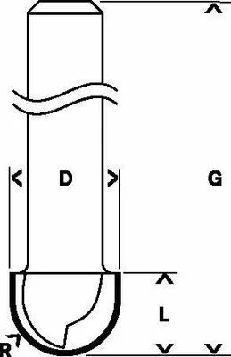 Produktbild von Hohlkehlfräser Expert for Wood, 8 mm, R1 3 mm, D 6 mm, L 12,7 mm, G 50,8 mm