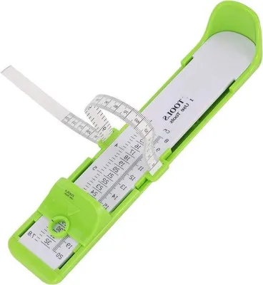 Produktbild von Schoenmaatmessgerät für Baby und Kinder, 20cm, grün, Metall