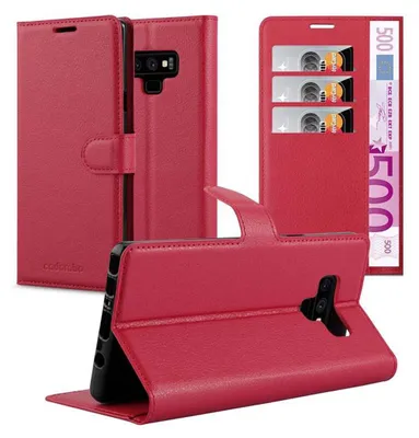 Obrázok produktu pre Cadorabo puzdro pre Samsung Galaxy NOTE 9 ochranné puzdro v červenej farbe puzdro na mobilný telefón kryt magnetické zatváranie