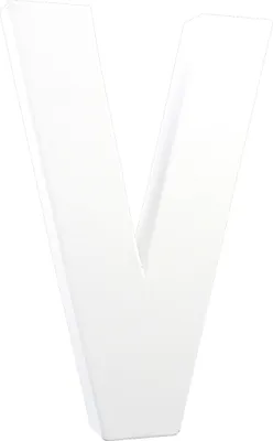 Produktbild von Décopatch 3x Weißes Pappmaché, Buchstabe V, 20,5cm - Weiß AC721C