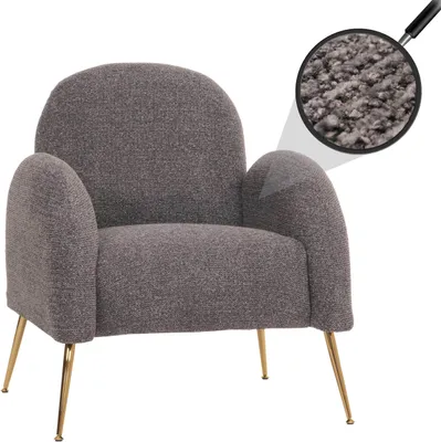 Produktbild von Lounge-Sessel MCW-N69, Cocktailsessel Sessel, Retro Nosagfederung Stoff/Textil Chenille dunkelgrau