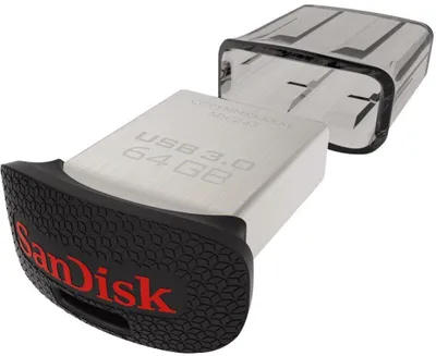 Produktbild von SanDisk Ultra Fit, 128 GB, USB Typ-A, 3.2 Gen 1 (3.1 Gen 1), 150 MB/s, Kappe, Schwarz