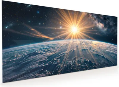 Produktbild von Küchenrückwand Spritzschutz Glas mit Motiv Sonnenaufgang Erde 40 x 40 cm
