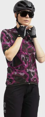 Image de Maillot de cyclisme à manches courtes ALÉ - WOODLAND GRAVEL LADY - Violet/Noir/Rose S