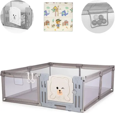 Obrázok produktu pre Chipolino ohrádka Amico set hracia podložka 180 x 200 cm zadržiavacie krúžky dvere od 1 roka béžová