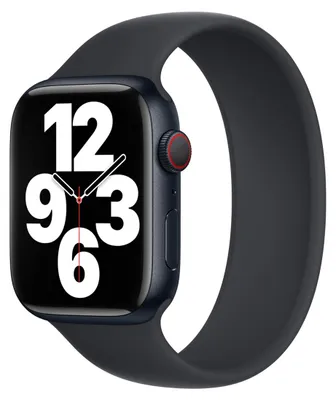 Productafbeelding van Apple Siliconen solobandje voor de Apple Watch | 44/45/46/49 mm - Maat 8 - Midnight