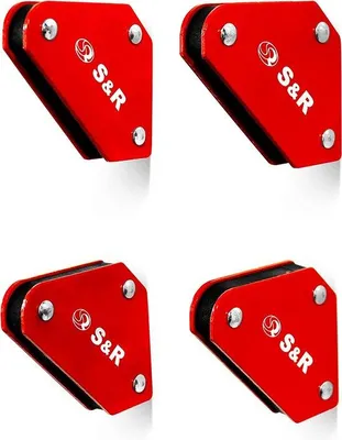 Immagine prodotto di Set di 4 mini magneti per saldatura, con supporto magnetico, angoli magnetici per saldatura, angoli magnetici/angoli di montaggio da 45°, 90° e 135°