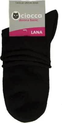 Produktbild von Niedrige Socke Frauen mit Paspel ohne Gummizug aus Wolle CIOCCA Artikel 703/2 CALZINO TAGLIO VIVO LANA, Piede 35 - 40, Lana 66%,Poliammide 33%,Elasthan 1%