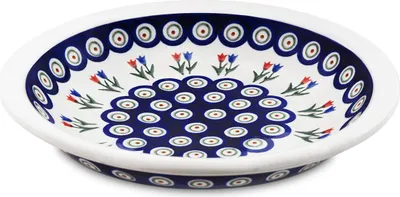Produktbild von Bunzlauer Keramik Teller – tiefer Suppenteller Speiseteller Essteller Ø 22,5 cm – spülmaschinenfest, robust & langlebig, Dekor 809