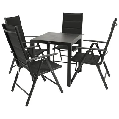 Produktbild von DEGAMO Gartengarnitur Biostroset PARIS 5-teilig, Aluminium anthrazit, wetterfest