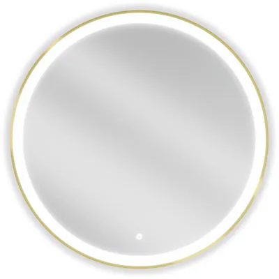 Zdjęcie produktu dla Mexen Esso lustro łazienkowe podświetlane, okragłe 80 cm, LED 6000K, antypara, rama złota - 9825-080-080-611-50