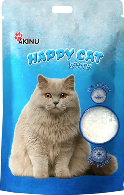 Produktbild von Akinu HAPPY CAT Kieselgel weiß Katzenstreu 16 l