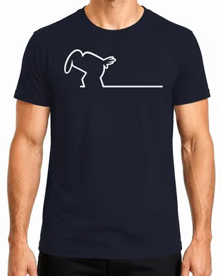 Produktbild von La Linea Balum Strichmännchen Osvaldo Cartoon Retro Cavandoli Herren T-Shirt, Navy, L