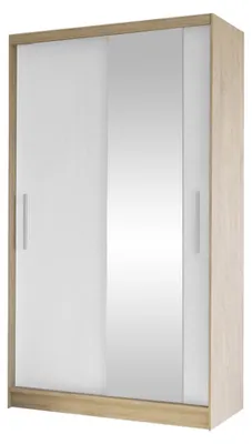 Produktbild von MIRJAN24 Schiebetürenschrank Costa VI, Kleiderschrank, Stilvoll Schlafzimmer Garderobenschrank (Farbe: Sonoma Eiche / Weiß)